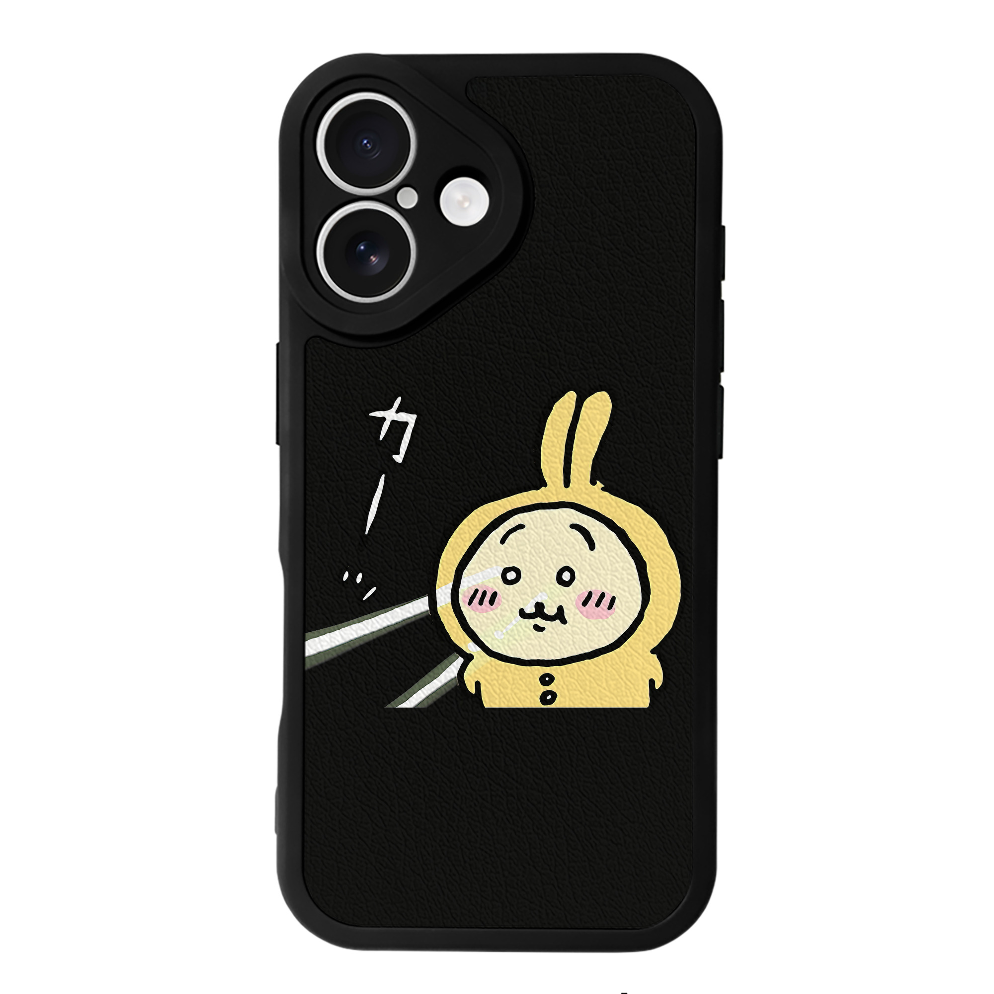 （画像用） ちいかわ うさぎ Chii-kawa usagi 【iPhone 16シリーズ対応】シリコンスマホケース（レザー調） 材質：シリコン